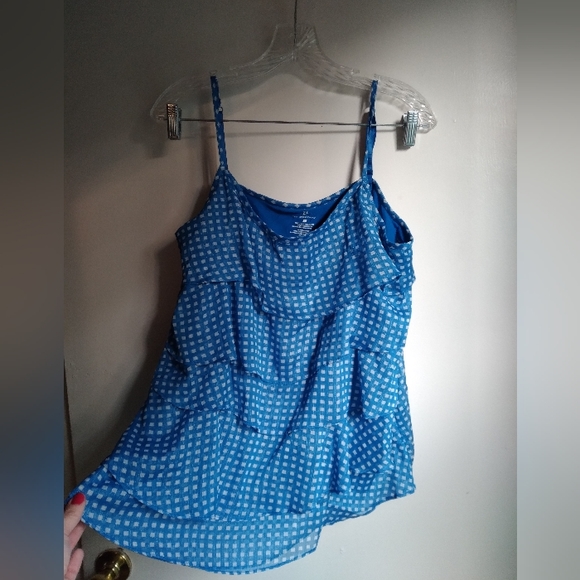 💚 NWOT Blue ruffle gingham top - Picture 11 of 11